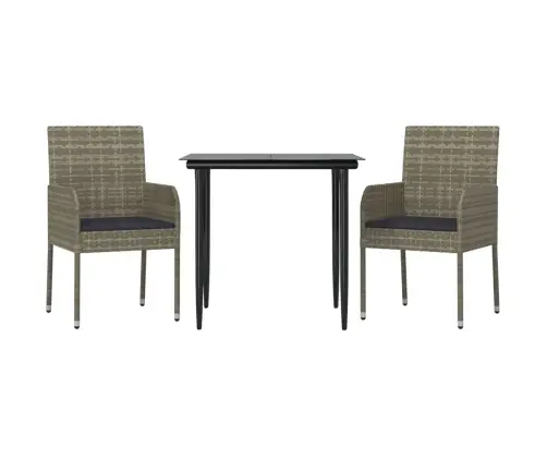 3-Daļīgs Dārza Mēbeļu Komplekts Ar Matračiem, Pe Rotangpalma Vidaxl