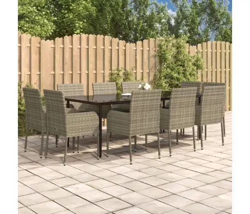 11-Daļīgs Dārza Mēbeļu Komplekts Ar Matračiem, Pe Rotangpalma Vidaxl