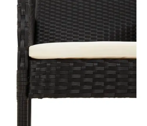 5-Daļīgs Dārza Mēbeļu Komplekts Ar Matračiem, Pe Pinums, Melns Vidaxl