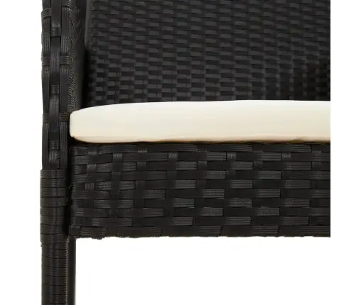 9-Osaline Aiamööbli Komplekt Patjadega, Must, Polürotang