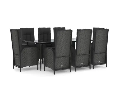 9-Daļīgs Dārza Mēbeļu Komplekts Ar Spilveniem, Pe Rotangpalma Vidaxl