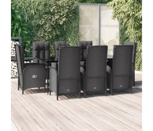 9-Daļīgs Dārza Mēbeļu Komplekts Ar Spilveniem, Pe Rotangpalma Vidaxl