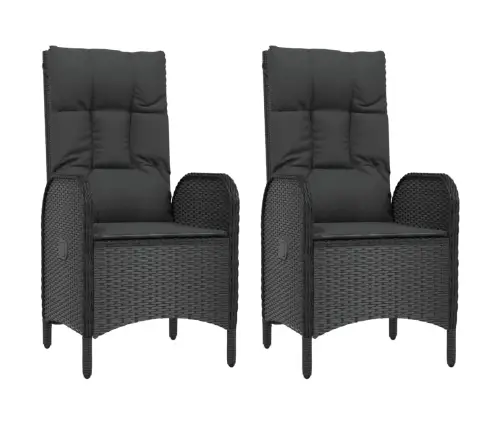 5-Osaline Aiamööbli Komplekt Patjadega, Must, Polürotang