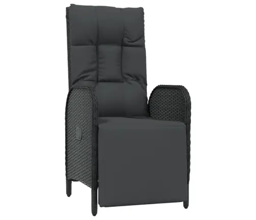 Sodo Komplektas Su Pagalvėlėmis, 9 Dalių, Juodas, Poliratanas