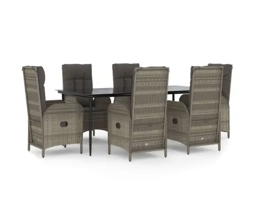 7-Daļīgs Dārza Mēbeļu Komplekts Ar Matračiem, Pe Rotangpalma Vidaxl