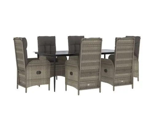 7-Daļīgs Dārza Mēbeļu Komplekts Ar Matračiem, Pe Rotangpalma Vidaxl