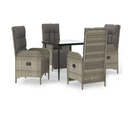 5-Daļīgs Dārza Mēbeļu Komplekts Ar Matračiem, Pe Rotangpalma Vidaxl