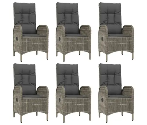 Dārza Mēbeļu Komplekts, Melna, Pelēka Pe Rotangpalma Vidaxl