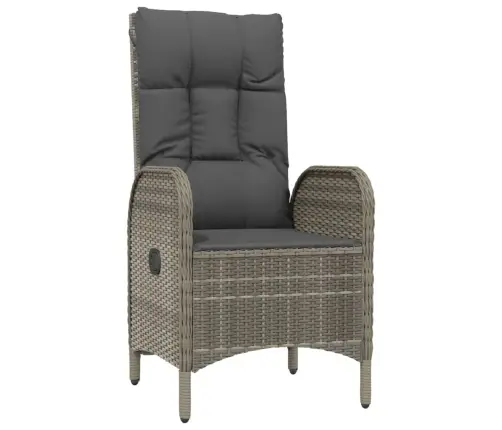 Dārza Mēbeļu Komplekts, Melna, Pelēka Pe Rotangpalma Vidaxl