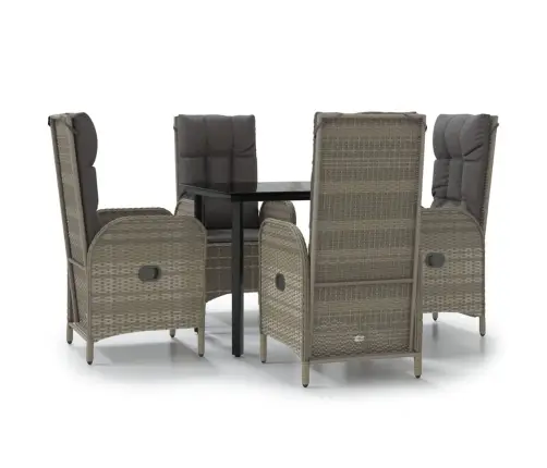 5-Daļīgs Dārza Mēbeļu Komplekts Ar Matračiem, Pe Rotangpalma Vidaxl