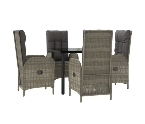 5-Daļīgs Dārza Mēbeļu Komplekts Ar Matračiem, Pe Rotangpalma Vidaxl