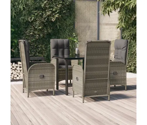 5-Daļīgs Dārza Mēbeļu Komplekts Ar Matračiem, Pe Rotangpalma Vidaxl