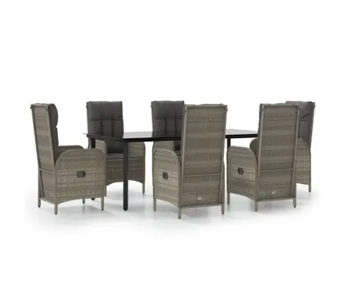 7-Daļīgs Dārza Mēbeļu Komplekts Ar Matračiem, Pe Rotangpalma Vidaxl