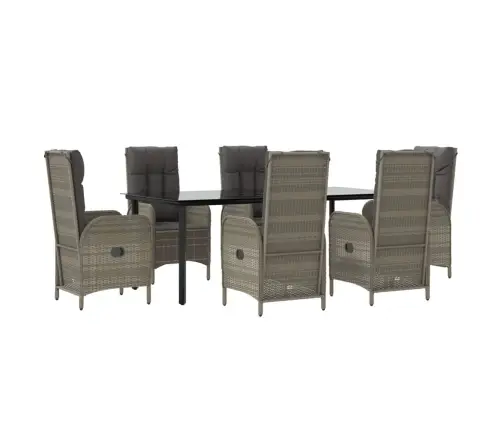 7-Daļīgs Dārza Mēbeļu Komplekts Ar Matračiem, Pe Rotangpalma Vidaxl