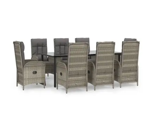 Sodo Komplektas, 9 Dalių, Juodas/Pilkas, Poliratanas