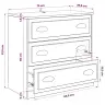 Kumodes, 3 Gab., Baltas, Inženierijas Koks Vidaxl