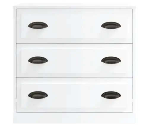 Puhvetkapid 2 Tk, Kõrgläikega Valge, Tehispuit