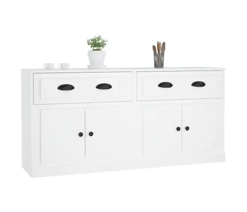 Puhvetkapid 2 Tk, Valge, Tehispuit