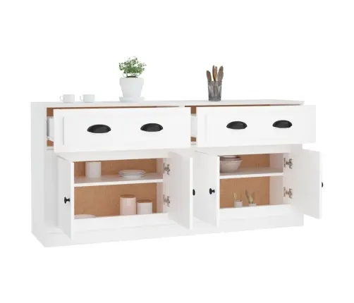 Puhvetkapid 2 Tk, Valge, Tehispuit