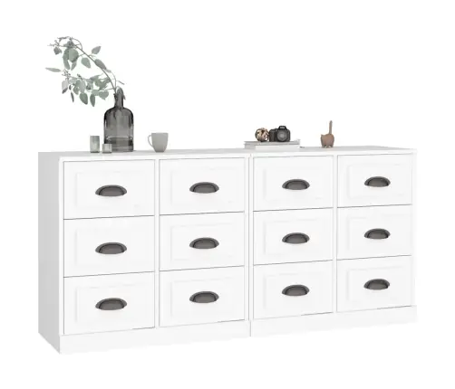 Puhvetkapid 2 Tk, Valge, Tehispuit