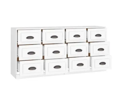 Puhvetkapid 2 Tk, Valge, Tehispuit