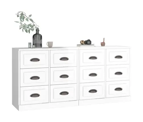 Kumodes, 2 Gab., Spīdīgi Baltas, Inženierijas Koks Vidaxl