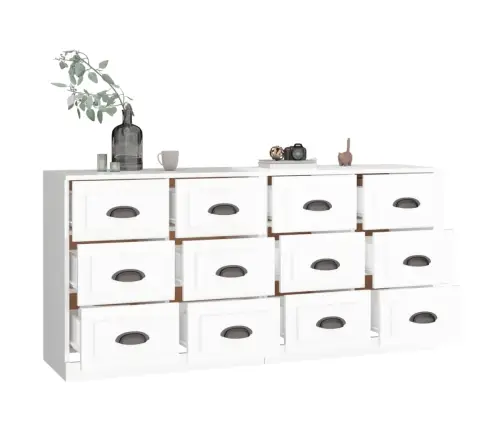 Kumodes, 2 Gab., Spīdīgi Baltas, Inženierijas Koks Vidaxl