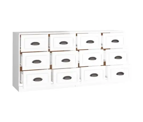 Kumodes, 2 Gab., Spīdīgi Baltas, Inženierijas Koks Vidaxl