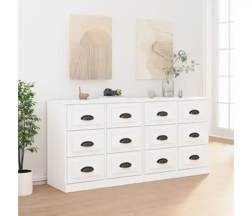 Kumodes, 2 Gab., Spīdīgi Baltas, Inženierijas Koks Vidaxl