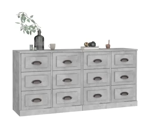 Kumodes, 2 Gab., Betona Pelēkas, Inženierijas Koks Vidaxl