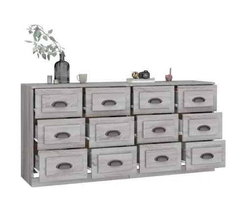 Kumodes, 2 Gab., Pelēka Ozolkoka Krāsa, Inženierijas Koks Vidaxl