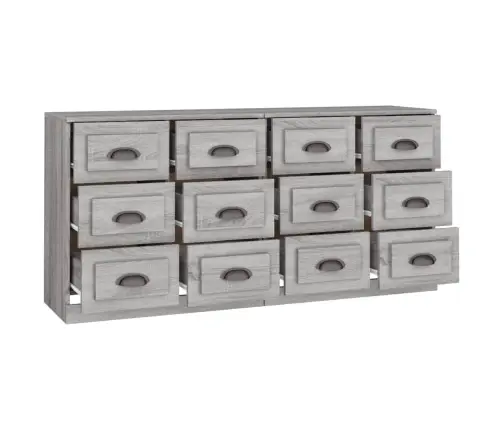 Kumodes, 2 Gab., Pelēka Ozolkoka Krāsa, Inženierijas Koks Vidaxl