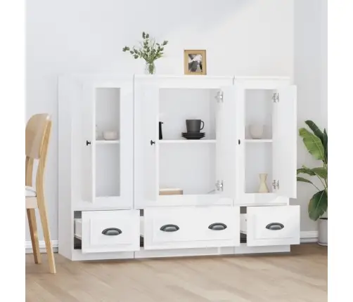 Augstie Skapji, 3 Gab., Inženierijas Koks, Balti Vidaxl