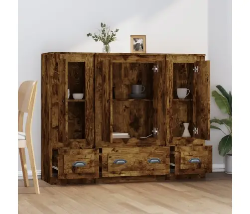 Kõrged Kapid 3 Tk, Suitsutatud Tamm, Tehispuit