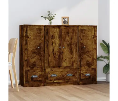 Kõrged Kapid 3 Tk, Suitsutatud Tamm, Tehispuit