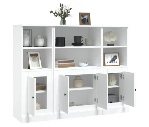 Augstie Skapji, 3 Gab., Inženierijas Koks, Balti Vidaxl