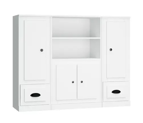 Kõrged Kapid 3 Tk, Valge, Tehispuit