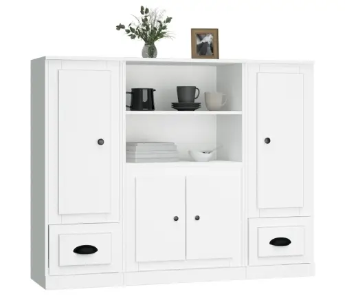 Kõrged Kapid 3 Tk, Valge, Tehispuit