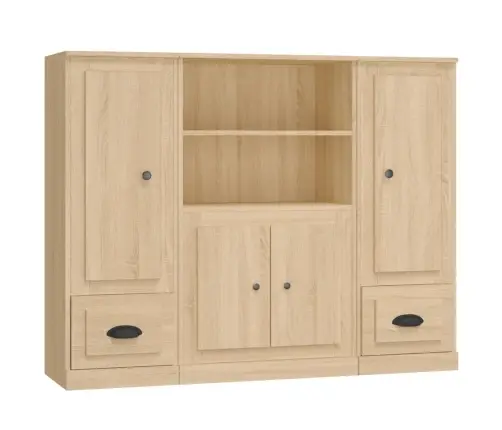 Komodos, 3Vnt., Sonoma Ąžuolo Spalvos, Apdirbta Mediena Komodos, 3Vnt., Sonoma Ąžuolo Spalvos, Apdirbta Mediena