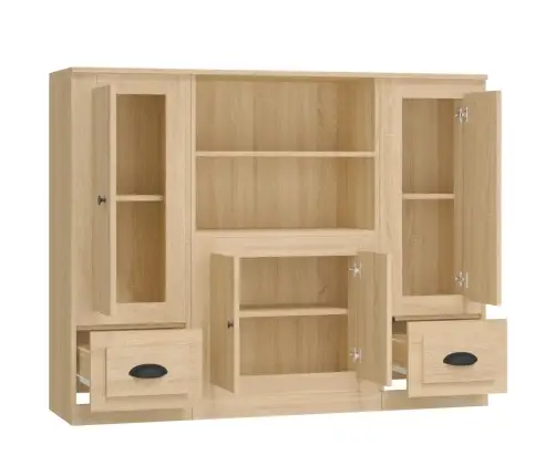 Komodos, 3Vnt., Sonoma Ąžuolo Spalvos, Apdirbta Mediena Komodos, 3Vnt., Sonoma Ąžuolo Spalvos, Apdirbta Mediena