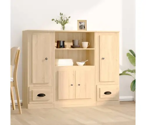 Komodos, 3Vnt., Sonoma Ąžuolo Spalvos, Apdirbta Mediena Komodos, 3Vnt., Sonoma Ąžuolo Spalvos, Apdirbta Mediena