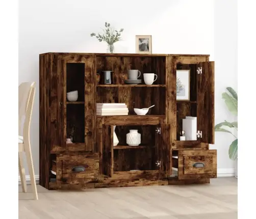 Kõrged Kapid 3 Tk, Suitsutatud Tamm, Tehispuit