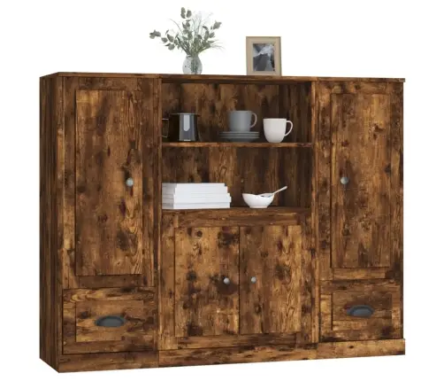 Kõrged Kapid 3 Tk, Suitsutatud Tamm, Tehispuit