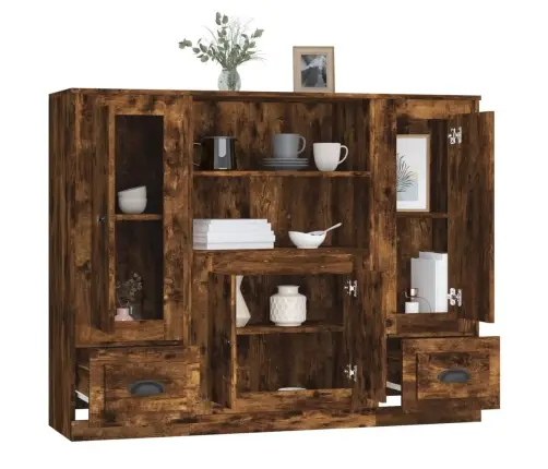 Kõrged Kapid 3 Tk, Suitsutatud Tamm, Tehispuit