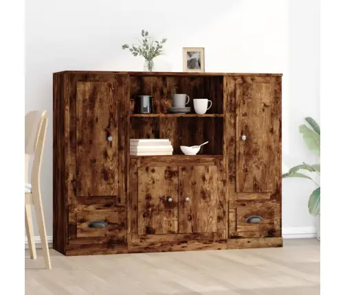 Kõrged Kapid 3 Tk, Suitsutatud Tamm, Tehispuit