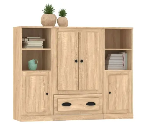 Augstie Skapji, 3 Gab., Ozolkoka Krāsā, Inženierijas Koks Vidaxl