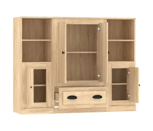 Augstie Skapji, 3 Gab., Ozolkoka Krāsā, Inženierijas Koks Vidaxl