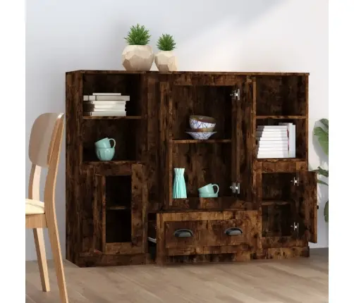 Augstie Skapji, 3 Gab., Ozolkoka Krāsā, Inženierijas Koks Vidaxl