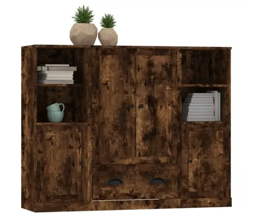 Augstie Skapji, 3 Gab., Ozolkoka Krāsā, Inženierijas Koks Vidaxl