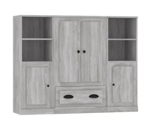 Kõrged Kapid 3 Tk, Hall Sonoma Tamm, Tehispuit